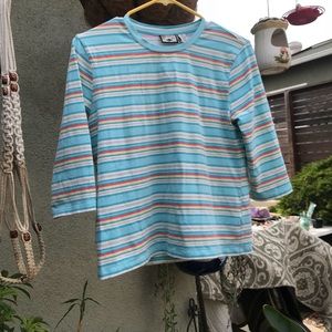 Rainbow Sherbert Striped Quarter Sleeve